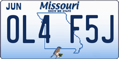 MO license plate OL4F5J