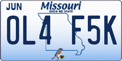 MO license plate OL4F5K