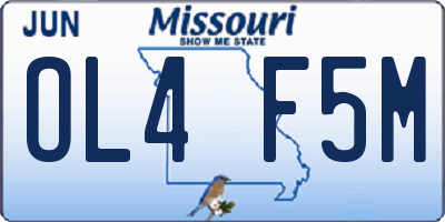 MO license plate OL4F5M