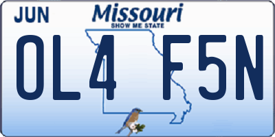 MO license plate OL4F5N