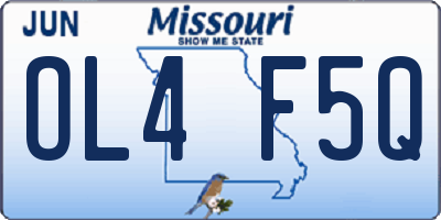 MO license plate OL4F5Q
