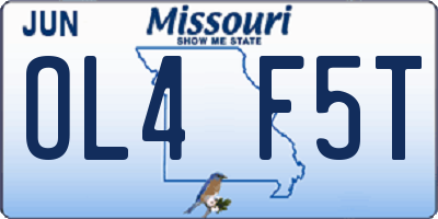 MO license plate OL4F5T