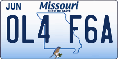 MO license plate OL4F6A