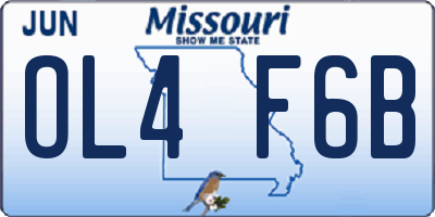 MO license plate OL4F6B