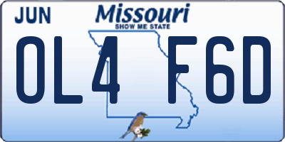 MO license plate OL4F6D