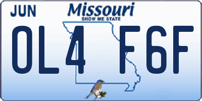 MO license plate OL4F6F