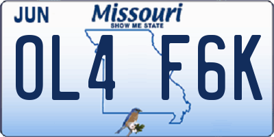 MO license plate OL4F6K