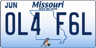MO license plate OL4F6L