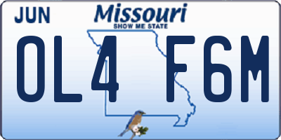 MO license plate OL4F6M