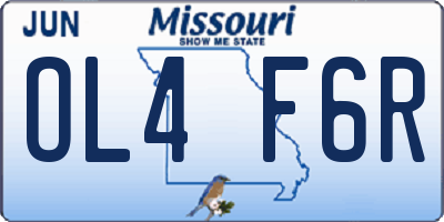 MO license plate OL4F6R
