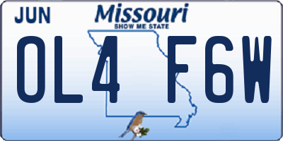 MO license plate OL4F6W