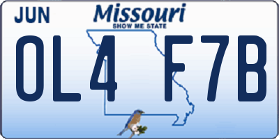 MO license plate OL4F7B