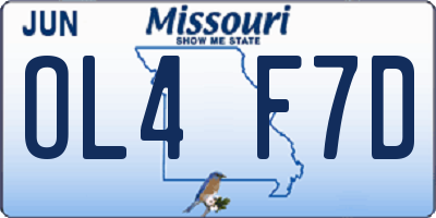 MO license plate OL4F7D