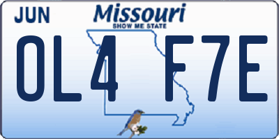 MO license plate OL4F7E