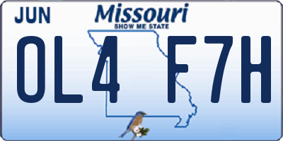 MO license plate OL4F7H