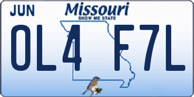 MO license plate OL4F7L
