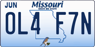 MO license plate OL4F7N