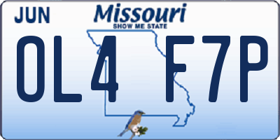 MO license plate OL4F7P
