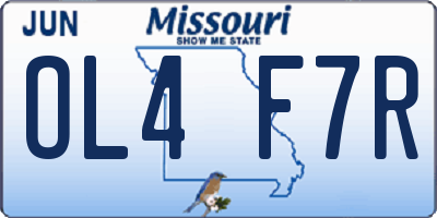 MO license plate OL4F7R