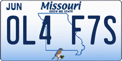 MO license plate OL4F7S
