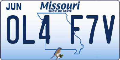 MO license plate OL4F7V