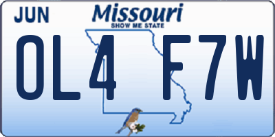 MO license plate OL4F7W