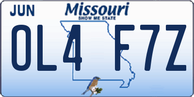 MO license plate OL4F7Z