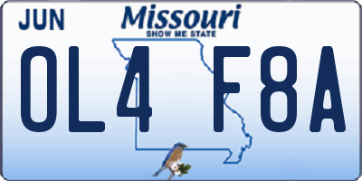 MO license plate OL4F8A