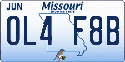 MO license plate OL4F8B