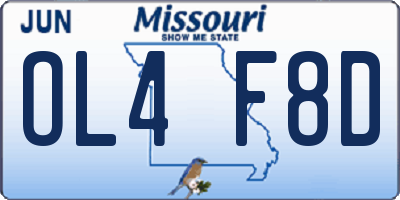 MO license plate OL4F8D