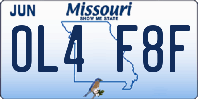 MO license plate OL4F8F