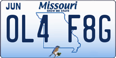 MO license plate OL4F8G