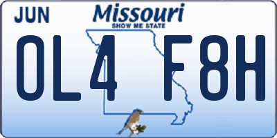 MO license plate OL4F8H