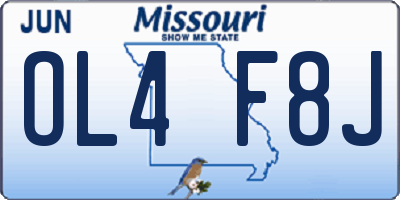 MO license plate OL4F8J