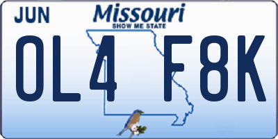 MO license plate OL4F8K