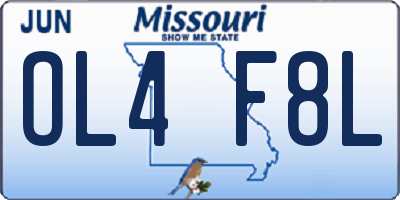 MO license plate OL4F8L