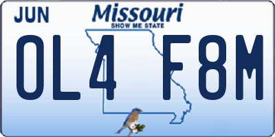MO license plate OL4F8M