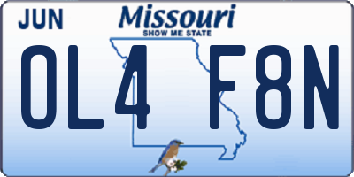 MO license plate OL4F8N