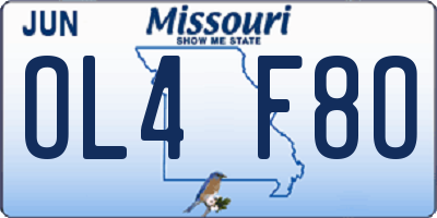 MO license plate OL4F8O