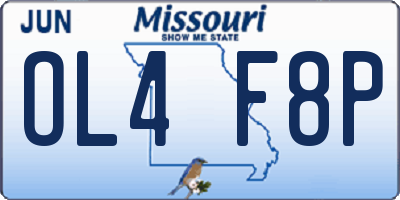 MO license plate OL4F8P