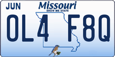 MO license plate OL4F8Q