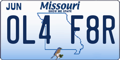 MO license plate OL4F8R