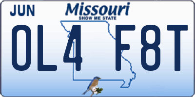 MO license plate OL4F8T