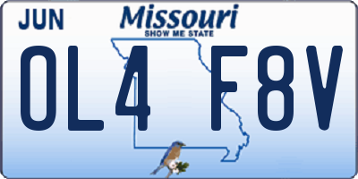 MO license plate OL4F8V