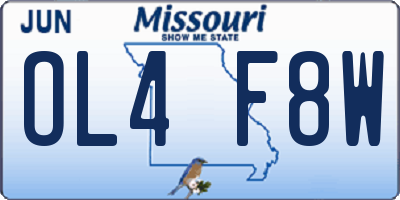MO license plate OL4F8W