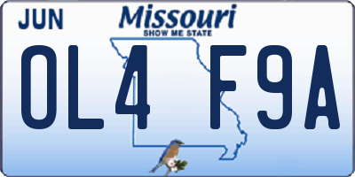 MO license plate OL4F9A