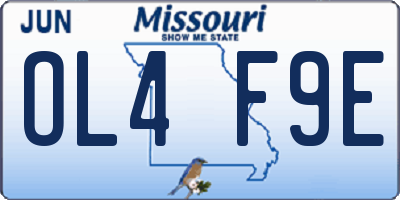 MO license plate OL4F9E