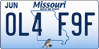 MO license plate OL4F9F