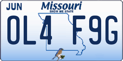 MO license plate OL4F9G