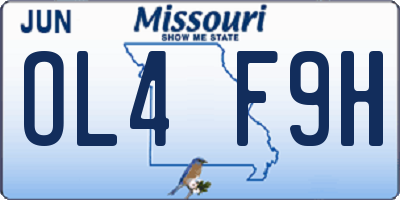 MO license plate OL4F9H